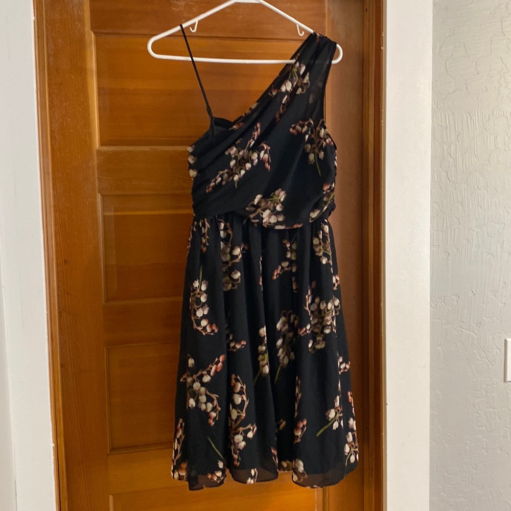 MM Couture, black, one shoulder dress